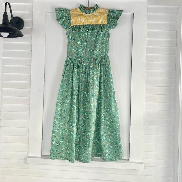 Dresses & Skirts - Rare $534 O Pioneers Dorothy Floral Cotton Ruffle Cottage Dress 4 Womens 0 2 XS